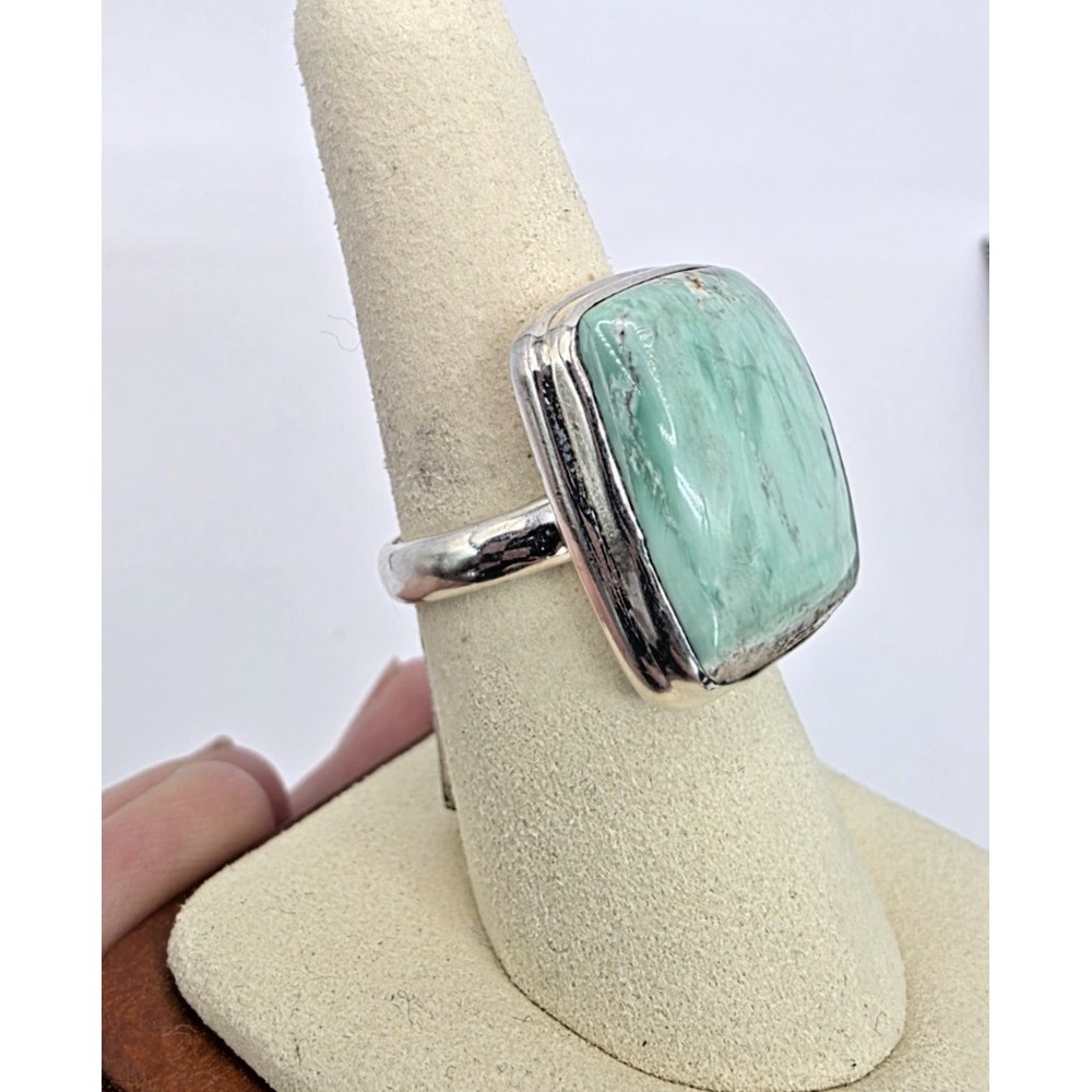 Gorgeous Australian Variscite Gemstone Ring 925 Sterling Silver Size 8 NWT